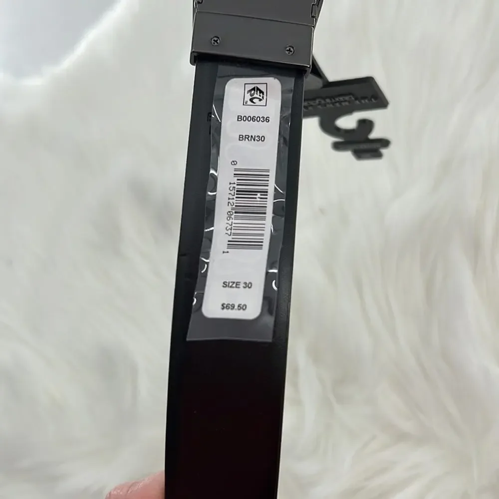 Bloomingdales Men's Store Reversible Leather Belt - Brown/Black - 30 - NWT